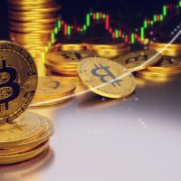 ビットコインの金貨とチャートのイメージ｜暗号通貨詐欺を見分けるための参考画像